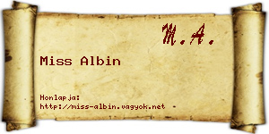 Miss Albin névjegykártya